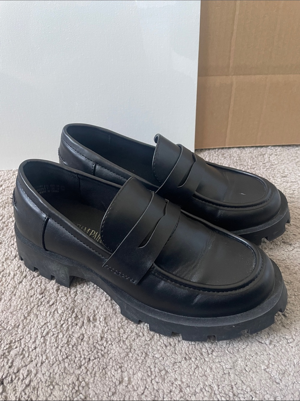 Dream Pairs Black Lug Sole Penny Loafers